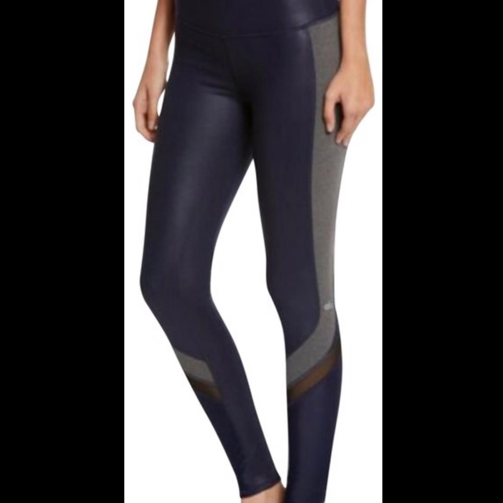 ALO Yoga Navy and Gray Leggings